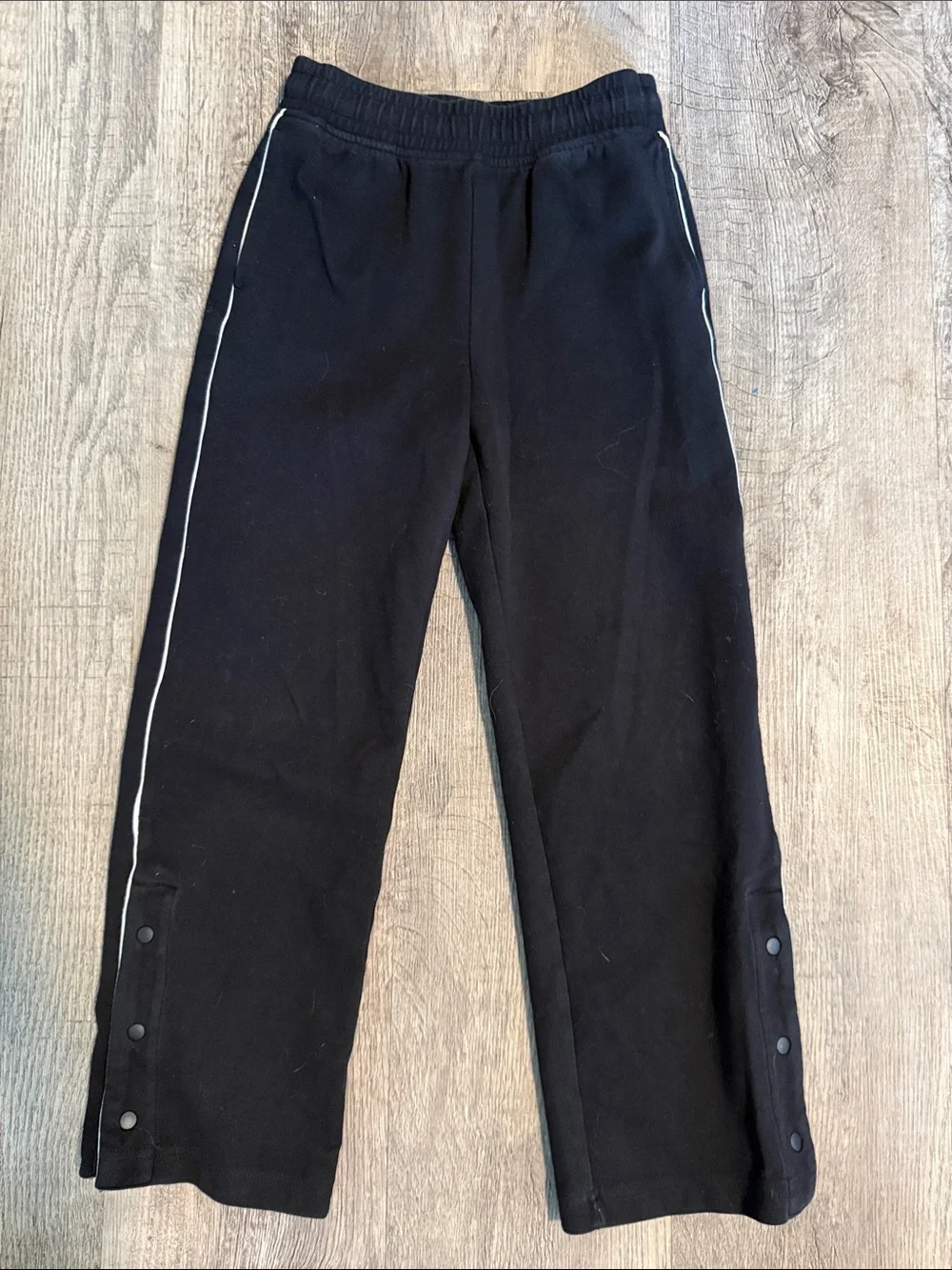 Old Navy Black Sweatpants with White Side Piping